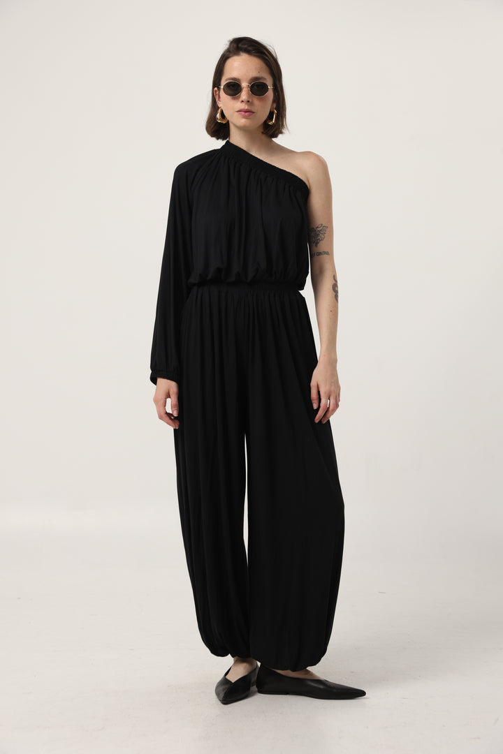 Black One Shoulder Jumpsuit