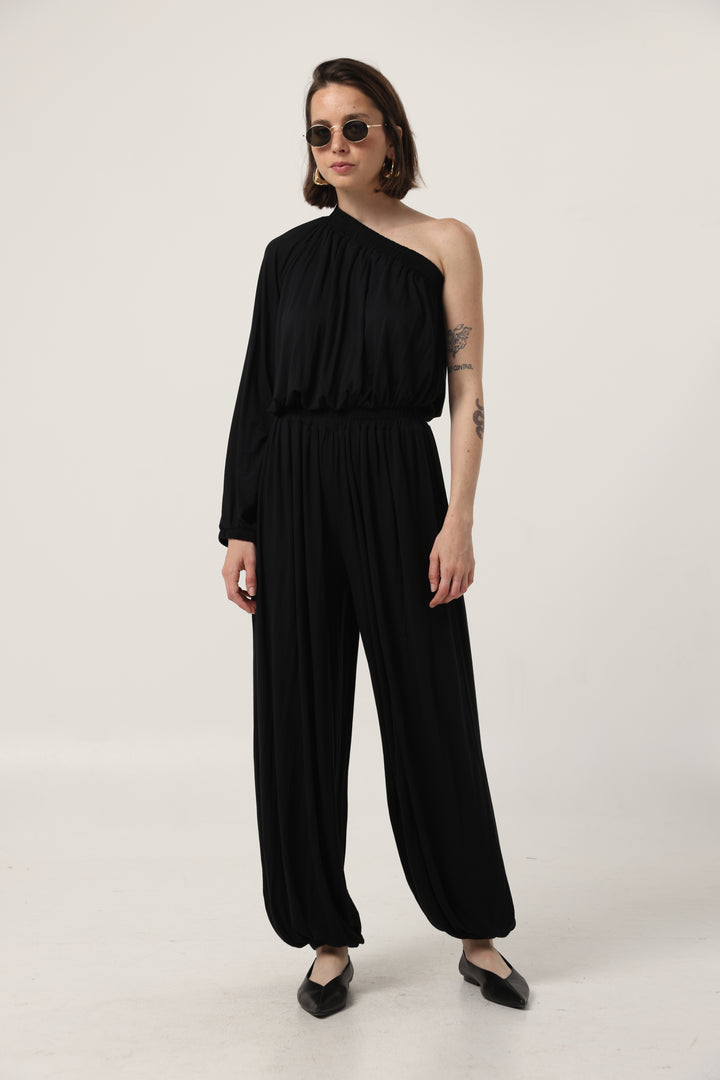 Black One Shoulder Jumpsuit