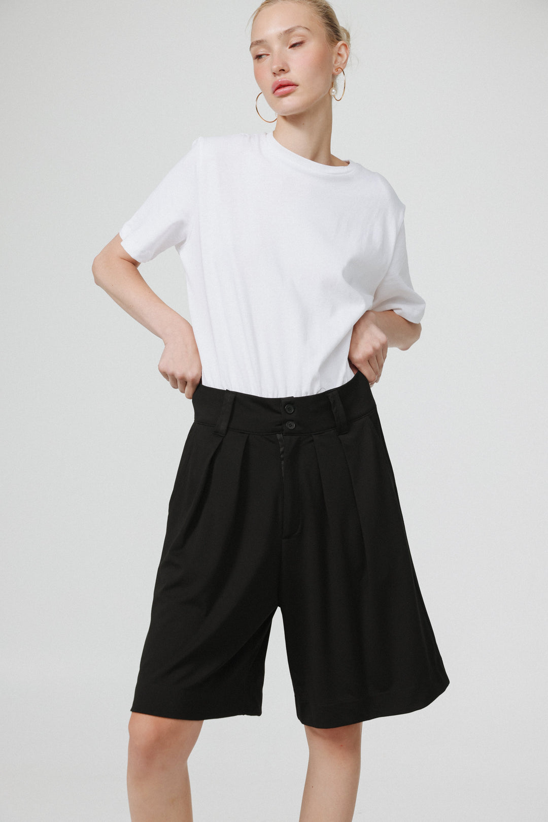 Keyboard Black Bermuda Shorts
