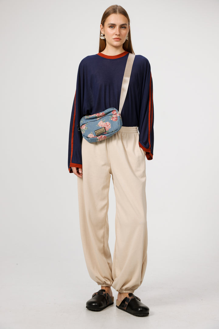 Done Floral Denim Belt Bag