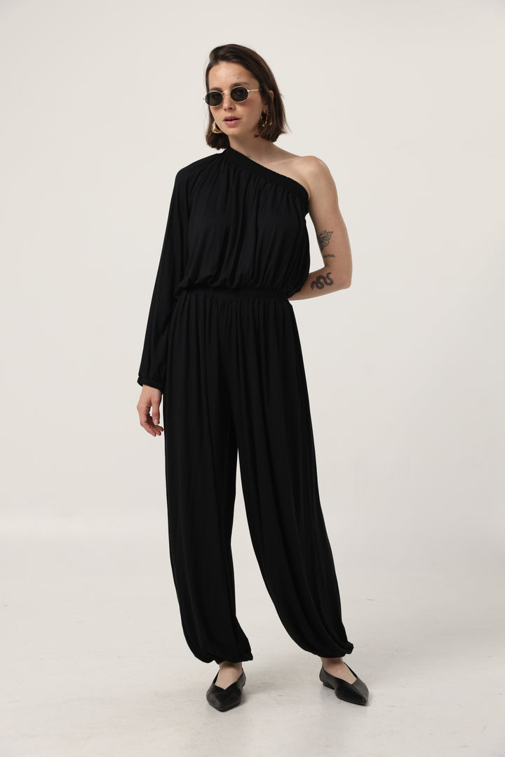 Black One Shoulder Jumpsuit