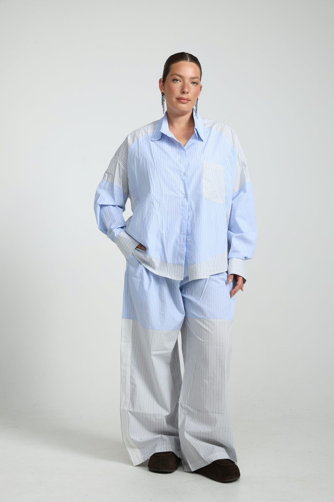 Mixed Stripe Light Blue Bottoms