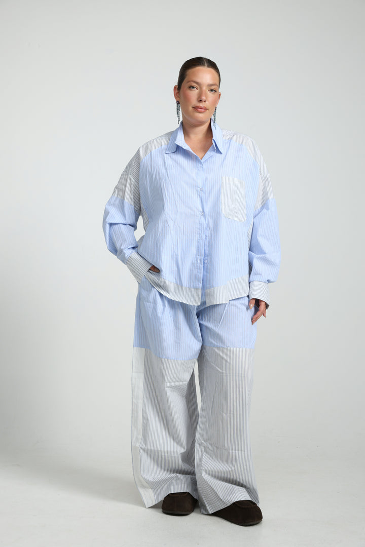 Mixed Stripe Light Blue Bottoms