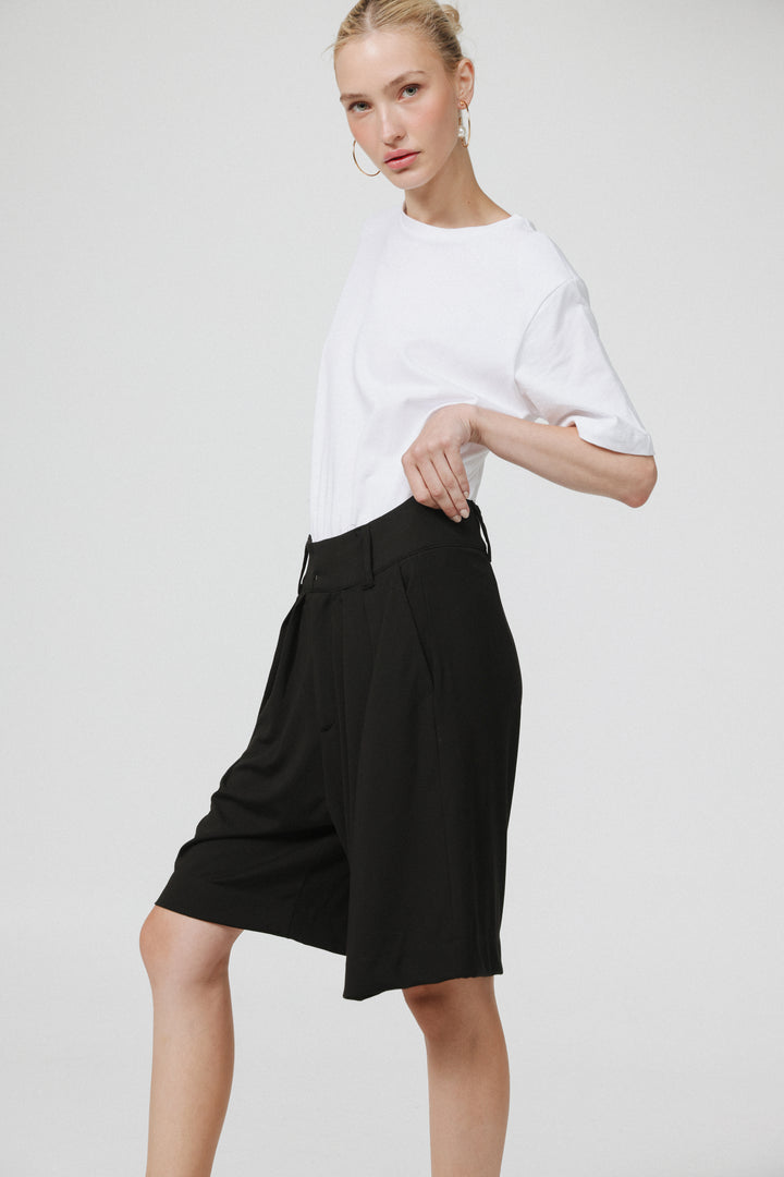 Keyboard Black Bermuda Shorts