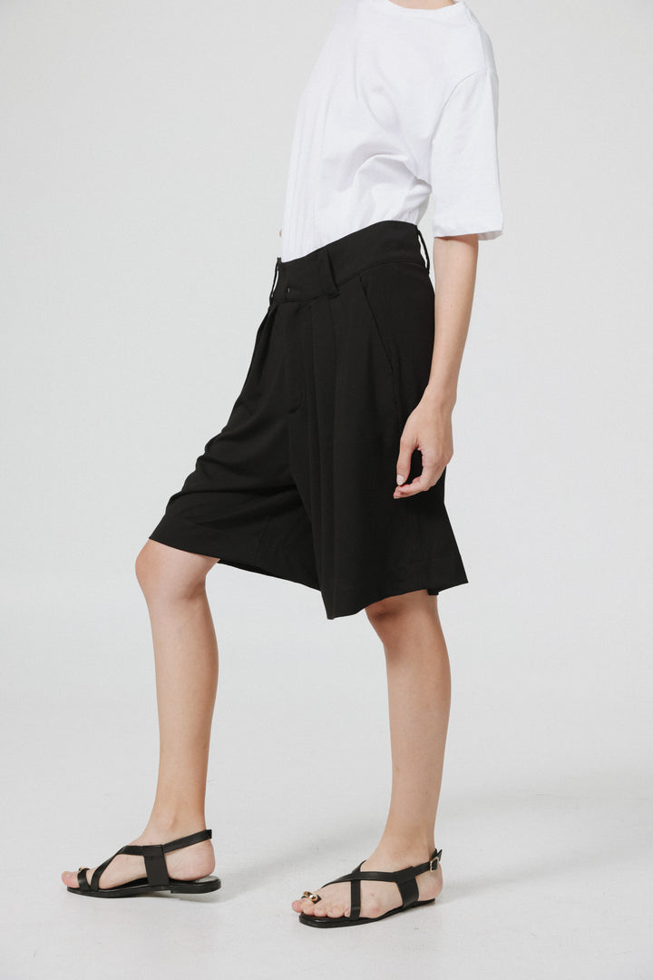 Keyboard Black Bermuda Shorts
