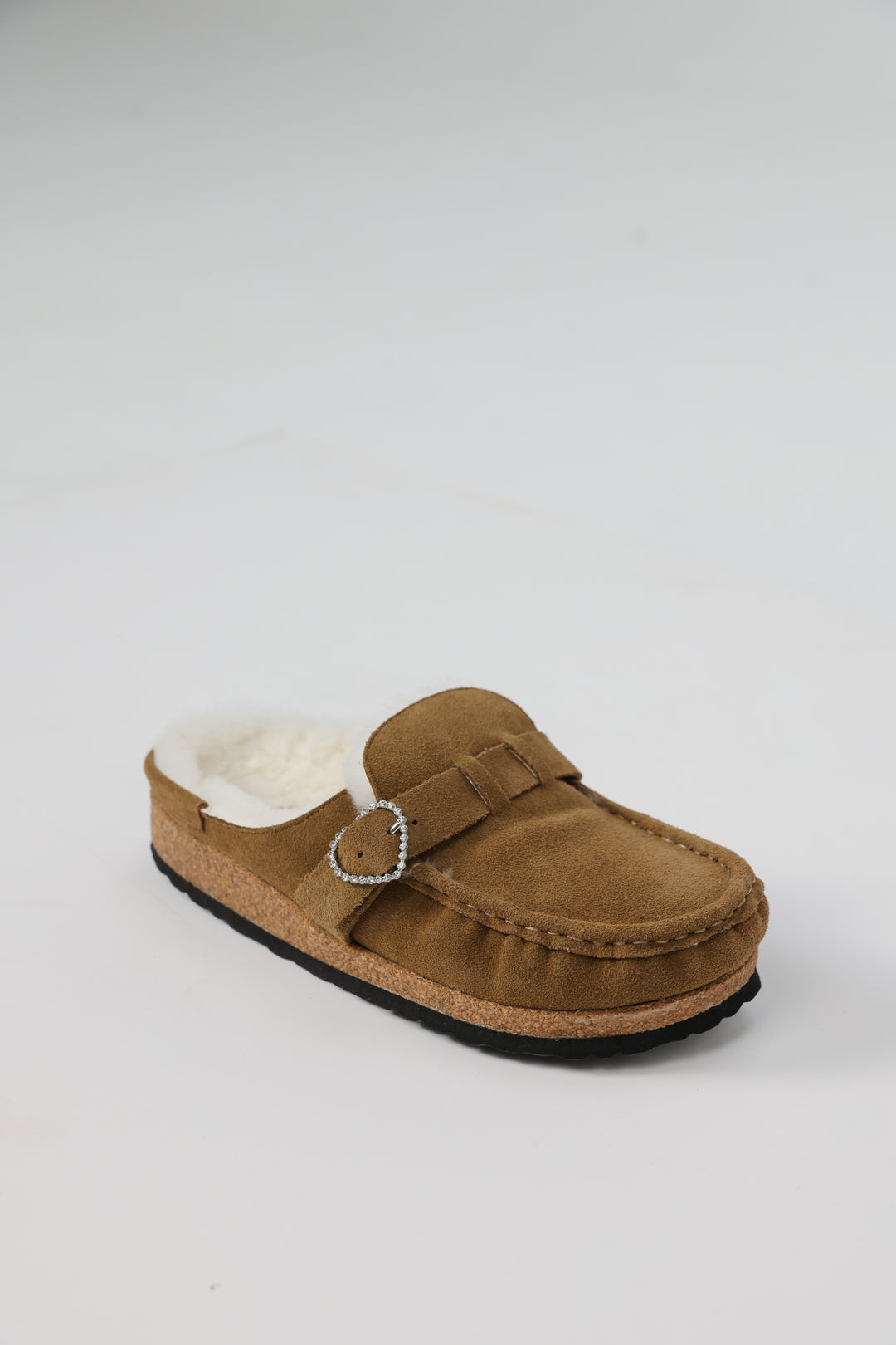 פכפכי פרווה לנשים Suede Camel Mules 