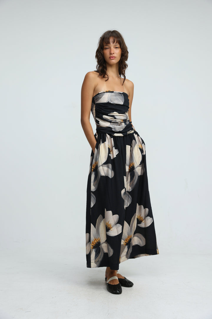 Listen Black Floral Dress