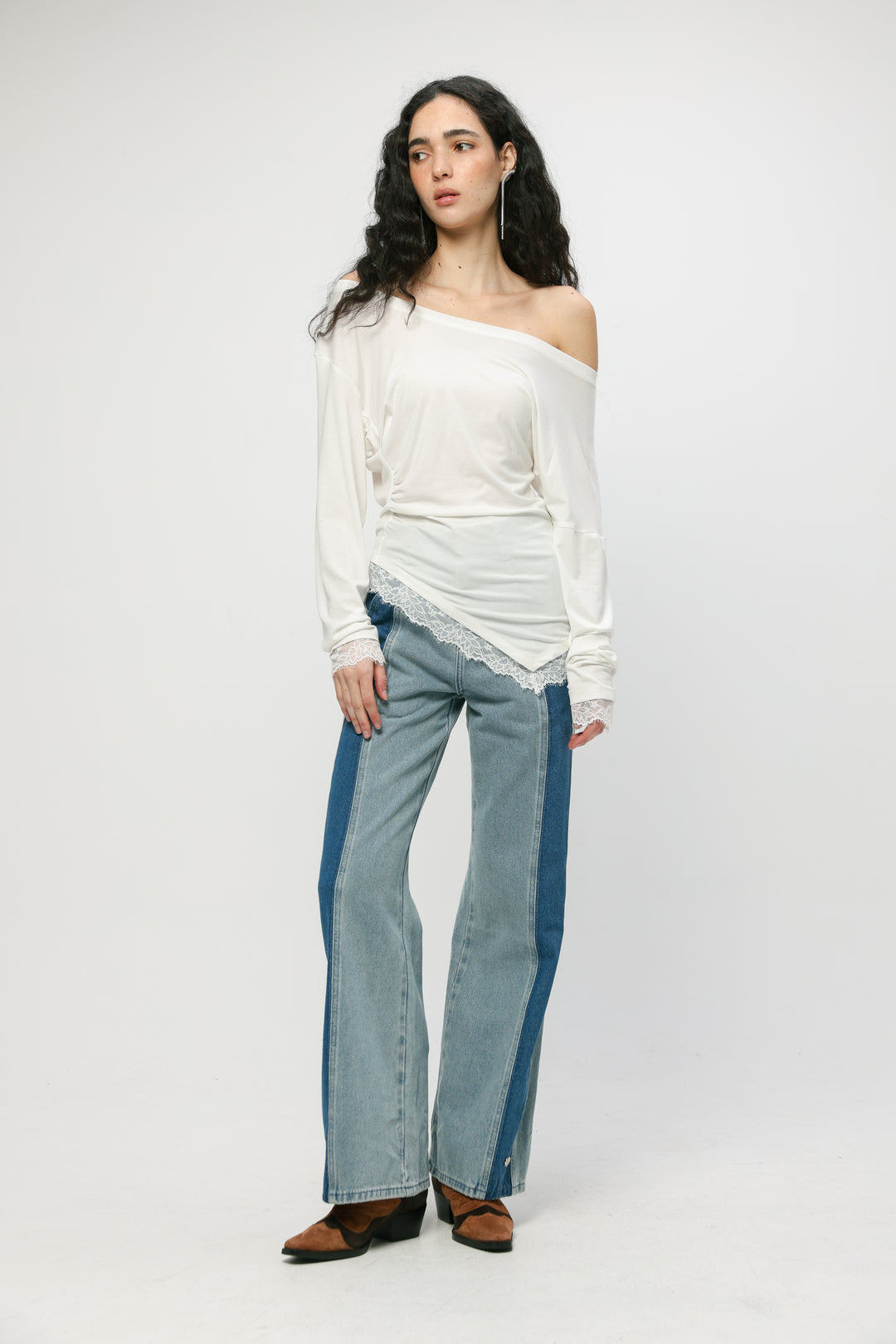 Fresh Cream One Shoulder Shirt
