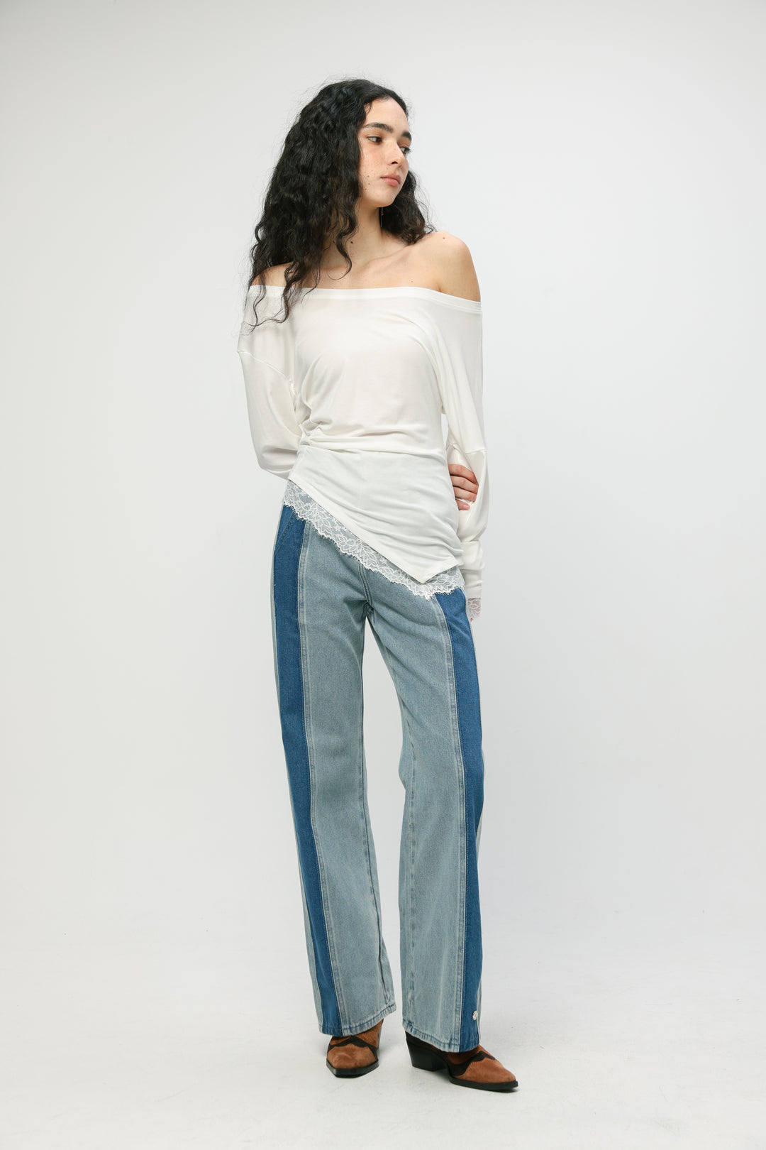 Fresh Cream One Shoulder Shirt