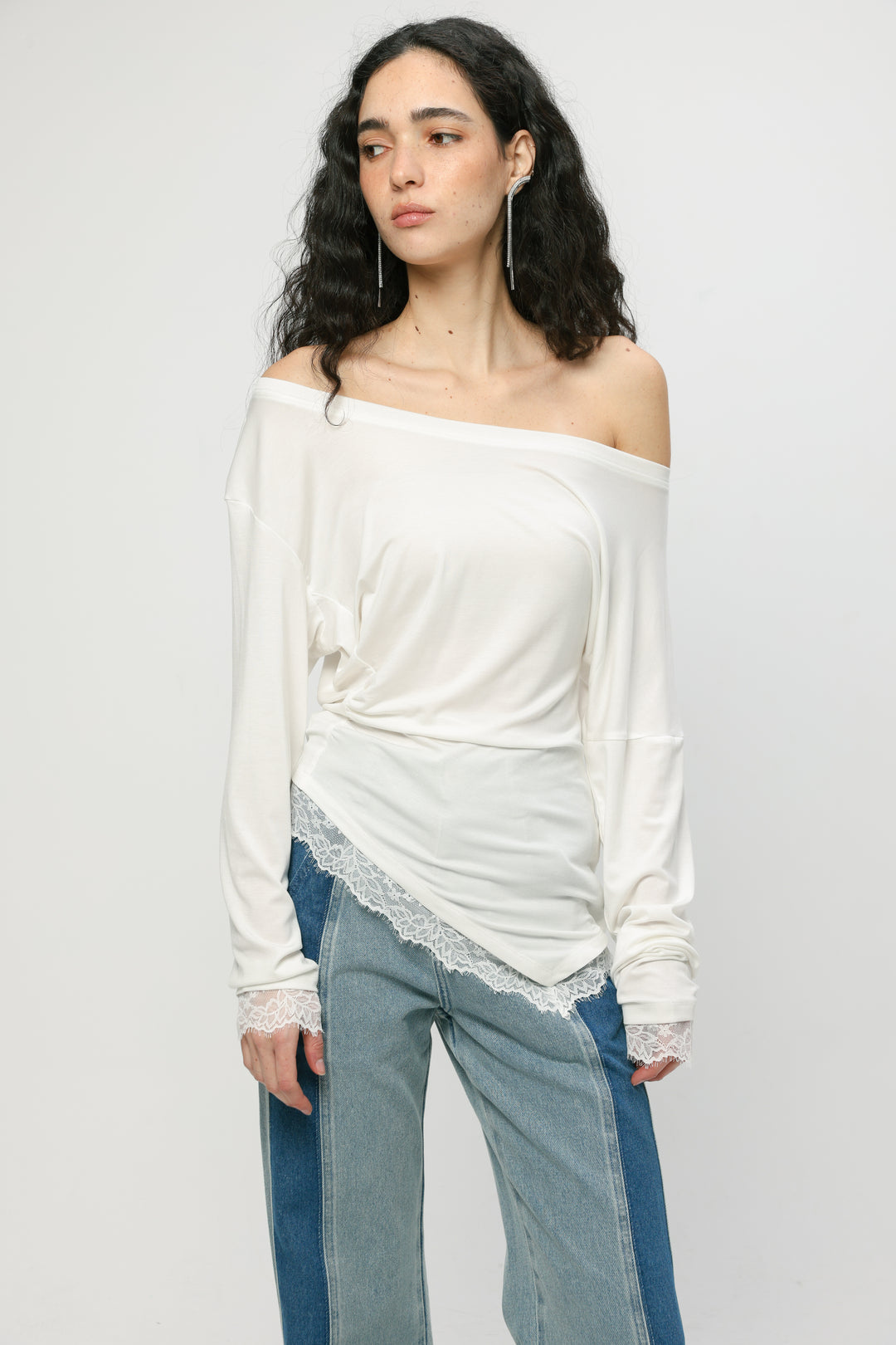 Fresh Cream One Shoulder Shirt