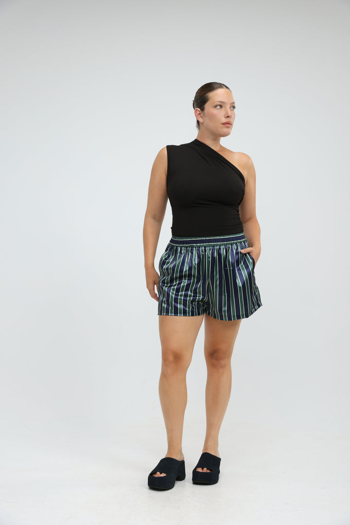 Joy Pink Striped One Shoulder Top