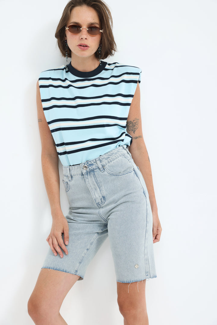 Star 701 Light Blue Short Denim