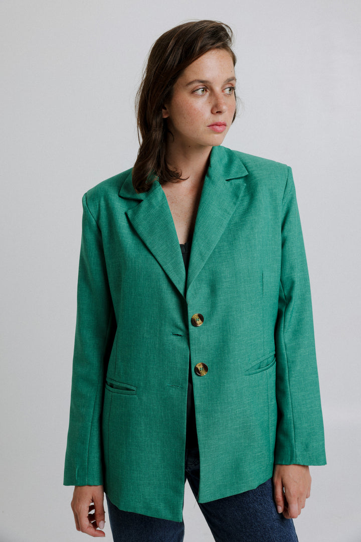 Slim Green Blazer מעיל בלייזר דק בצבע ירוק