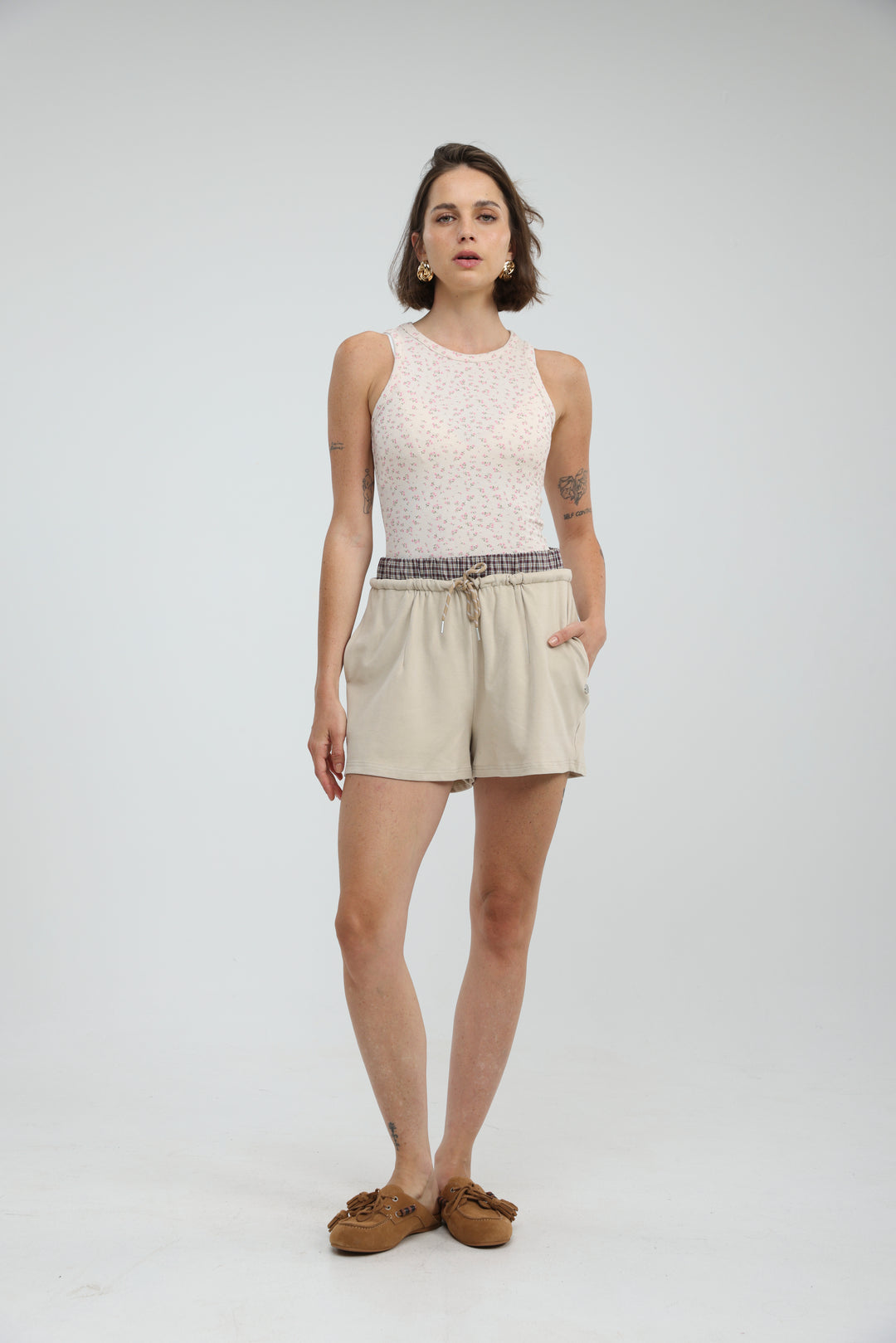 GoldenHour Cream Floral Tank