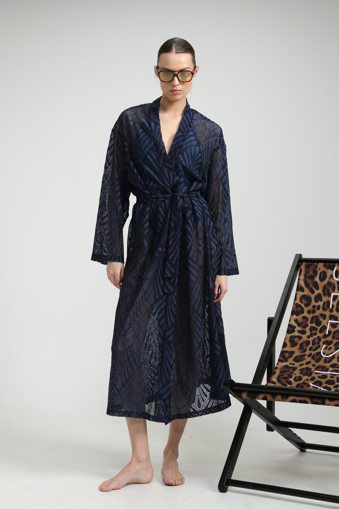 Lacy Navy Kimono