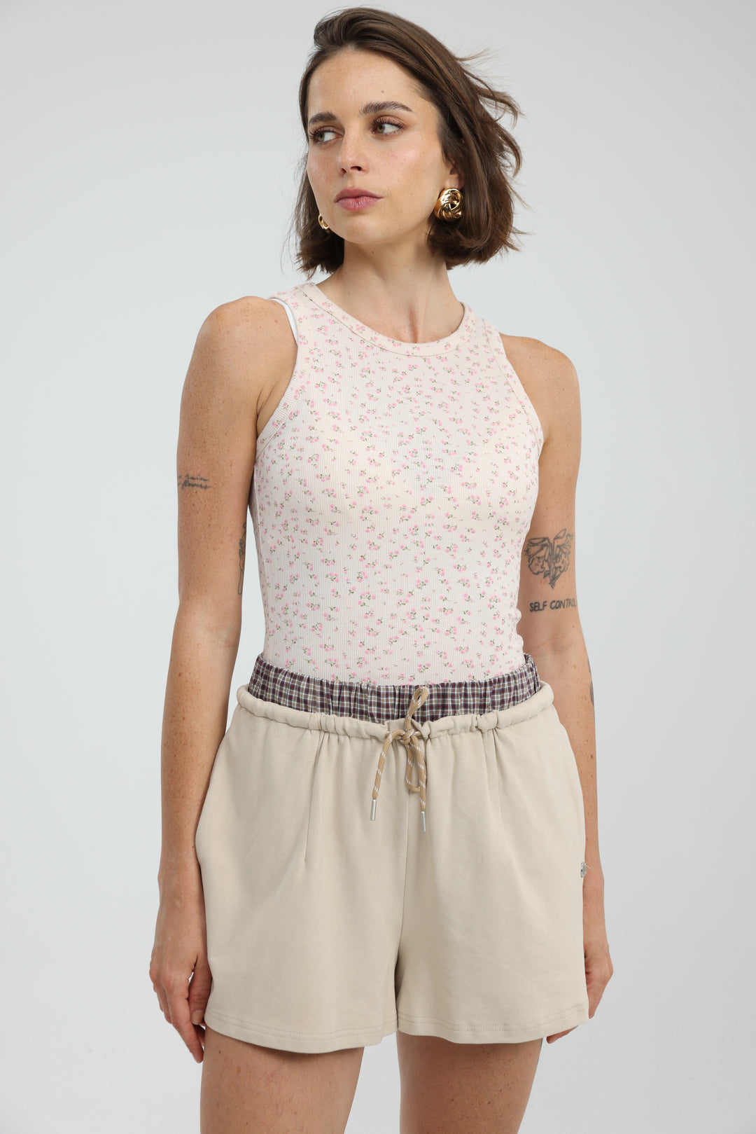 GoldenHour Cream Floral Tank