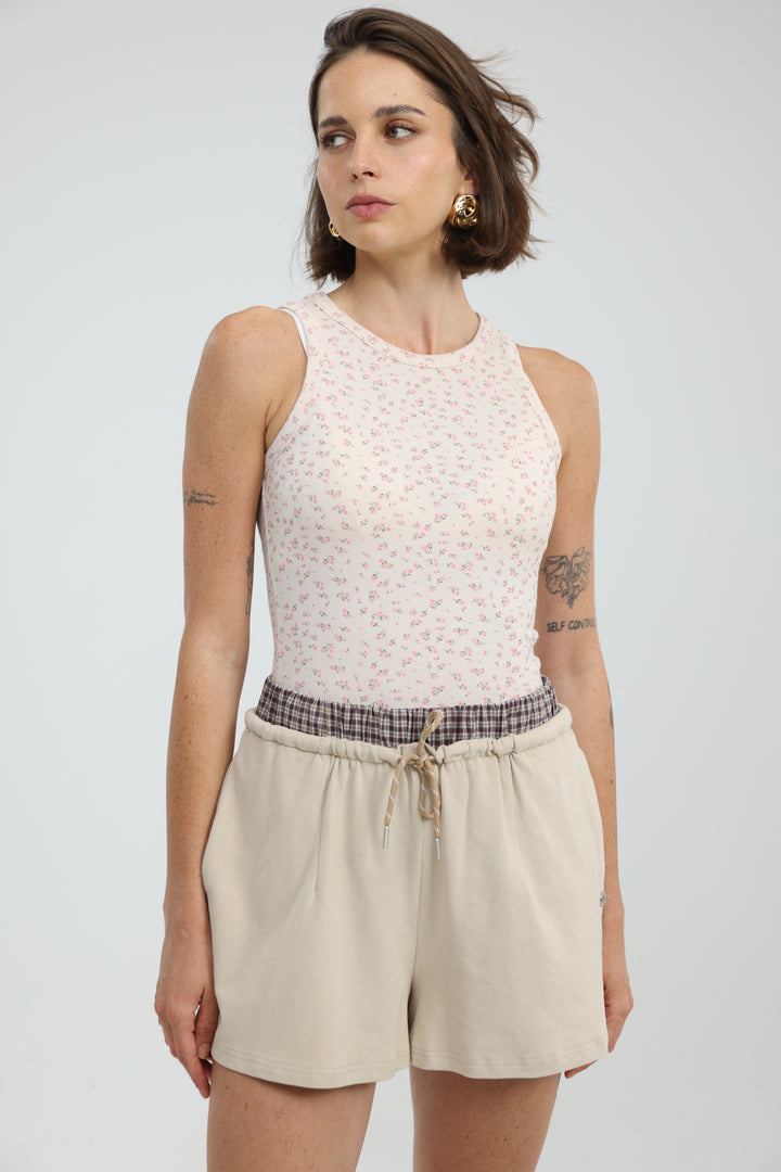 GoldenHour Cream Floral Tank