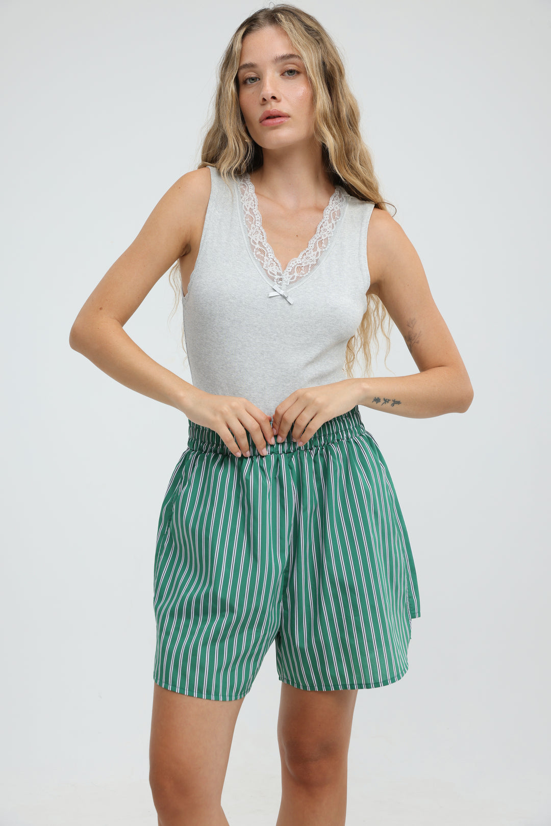 Buni's Green Striped Shorts