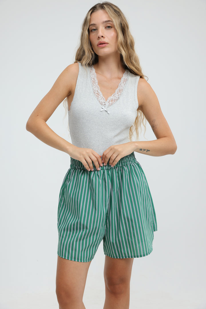 Buni's Green Striped Shorts