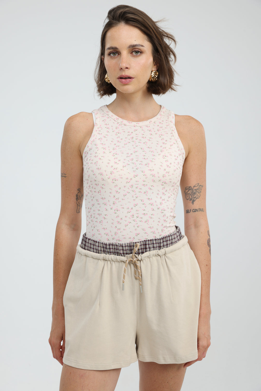 GoldenHour Cream Floral Tank