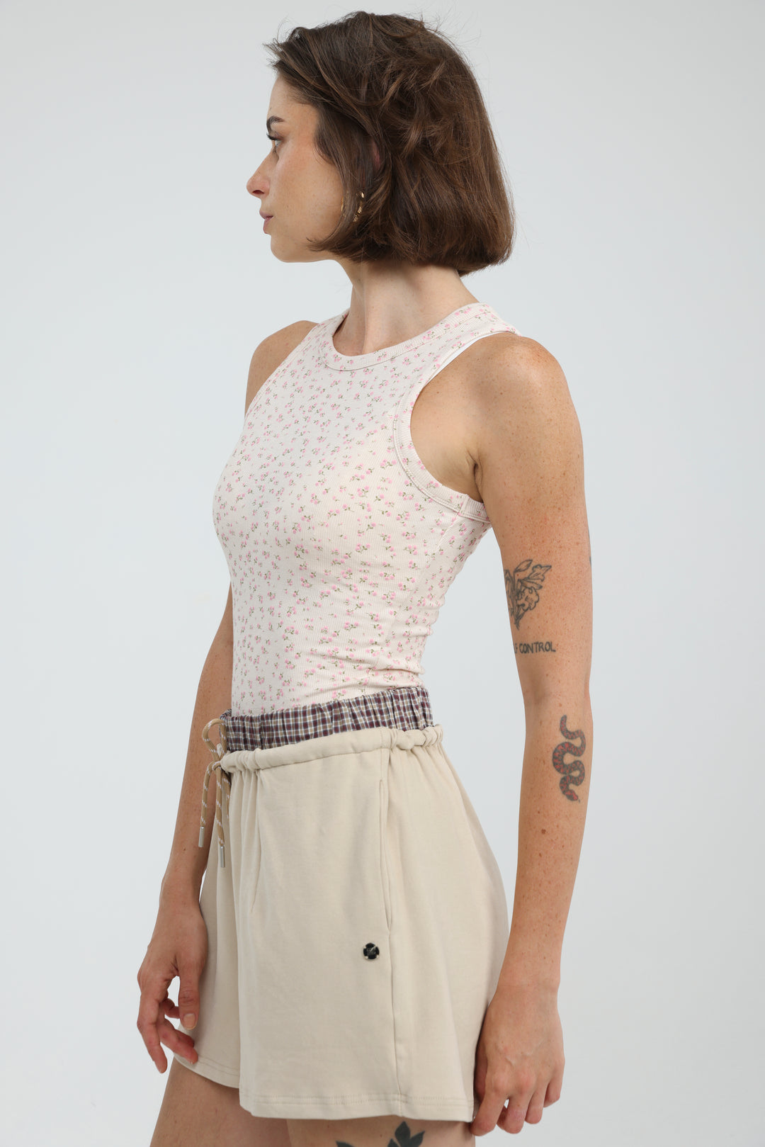 GoldenHour Cream Floral Tank