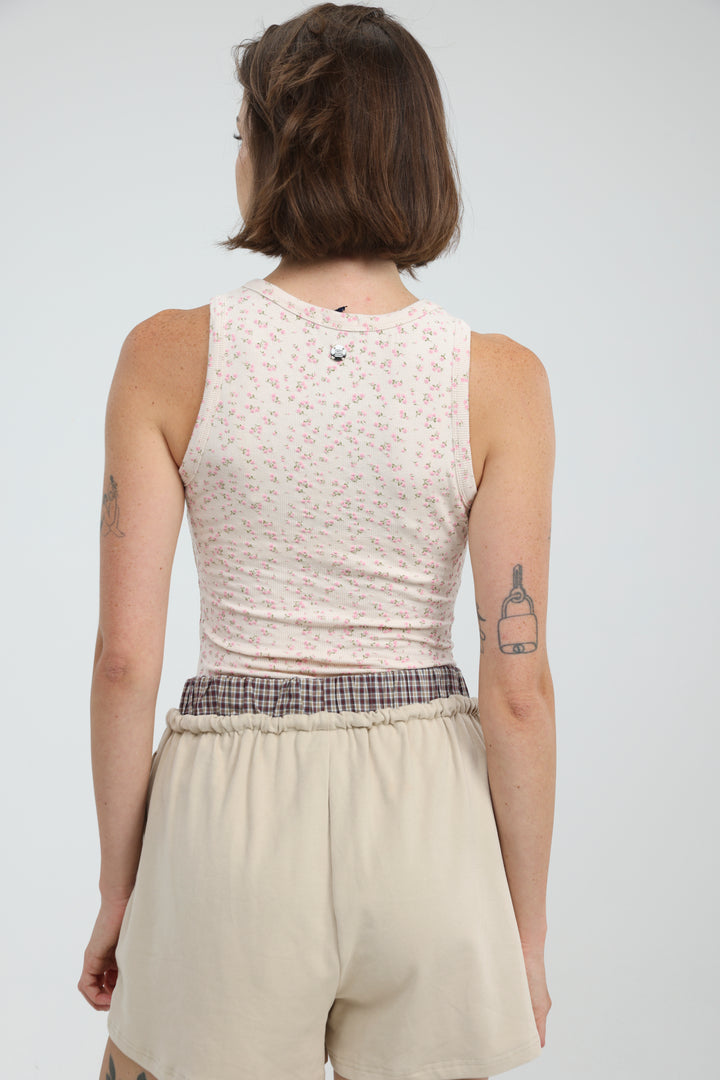 GoldenHour Cream Floral Tank
