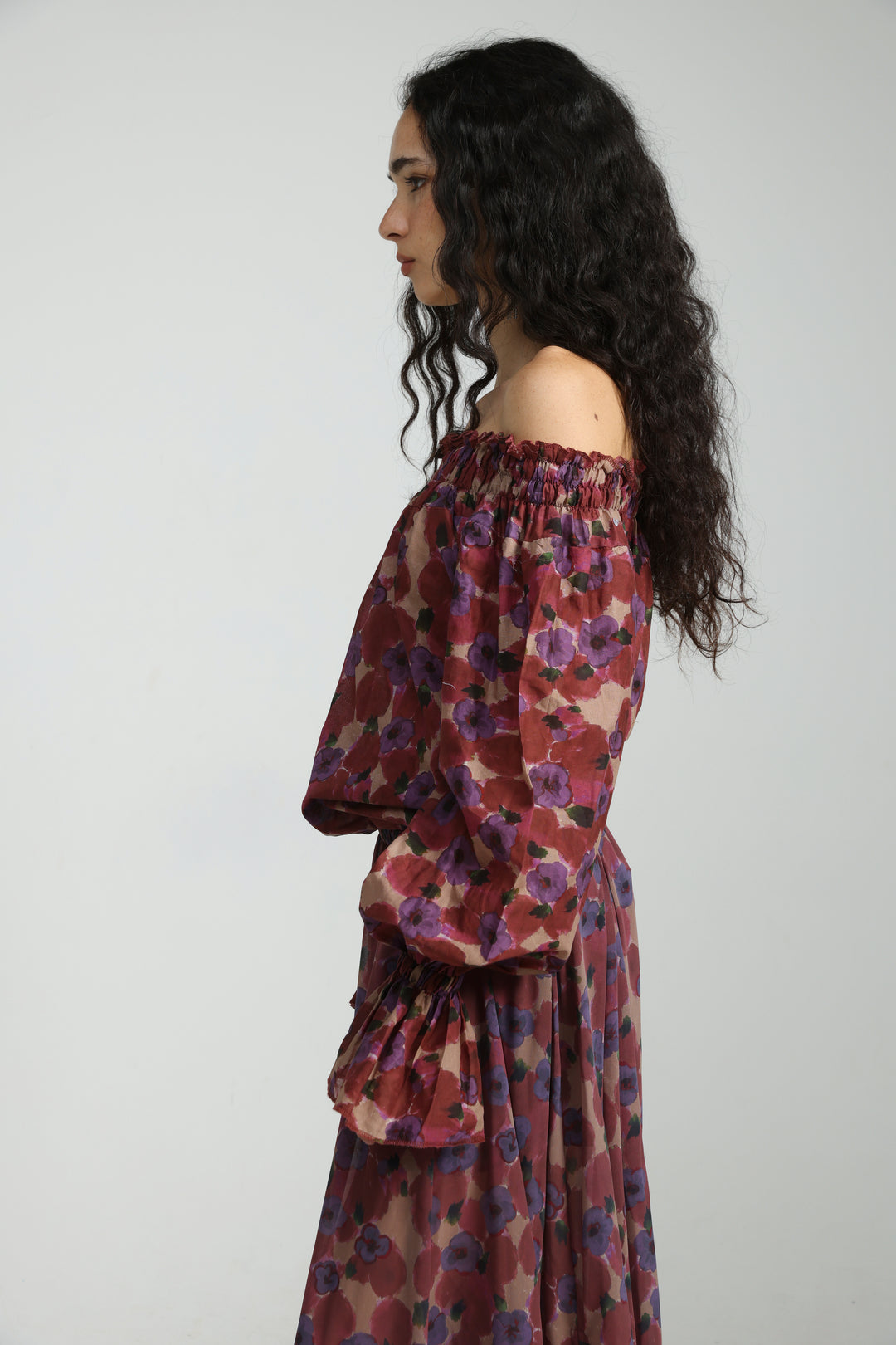 Playful Floral Off Shoulder Top