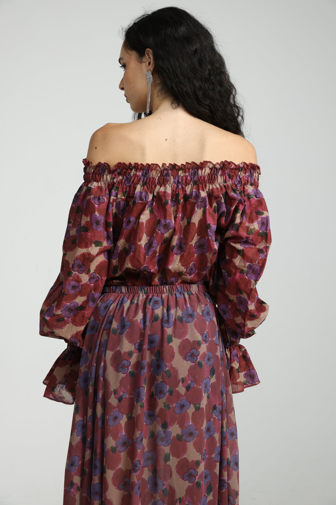 Playful Floral Off Shoulder Top