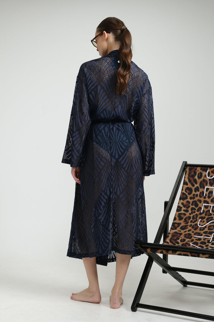 Lacy Navy Kimono