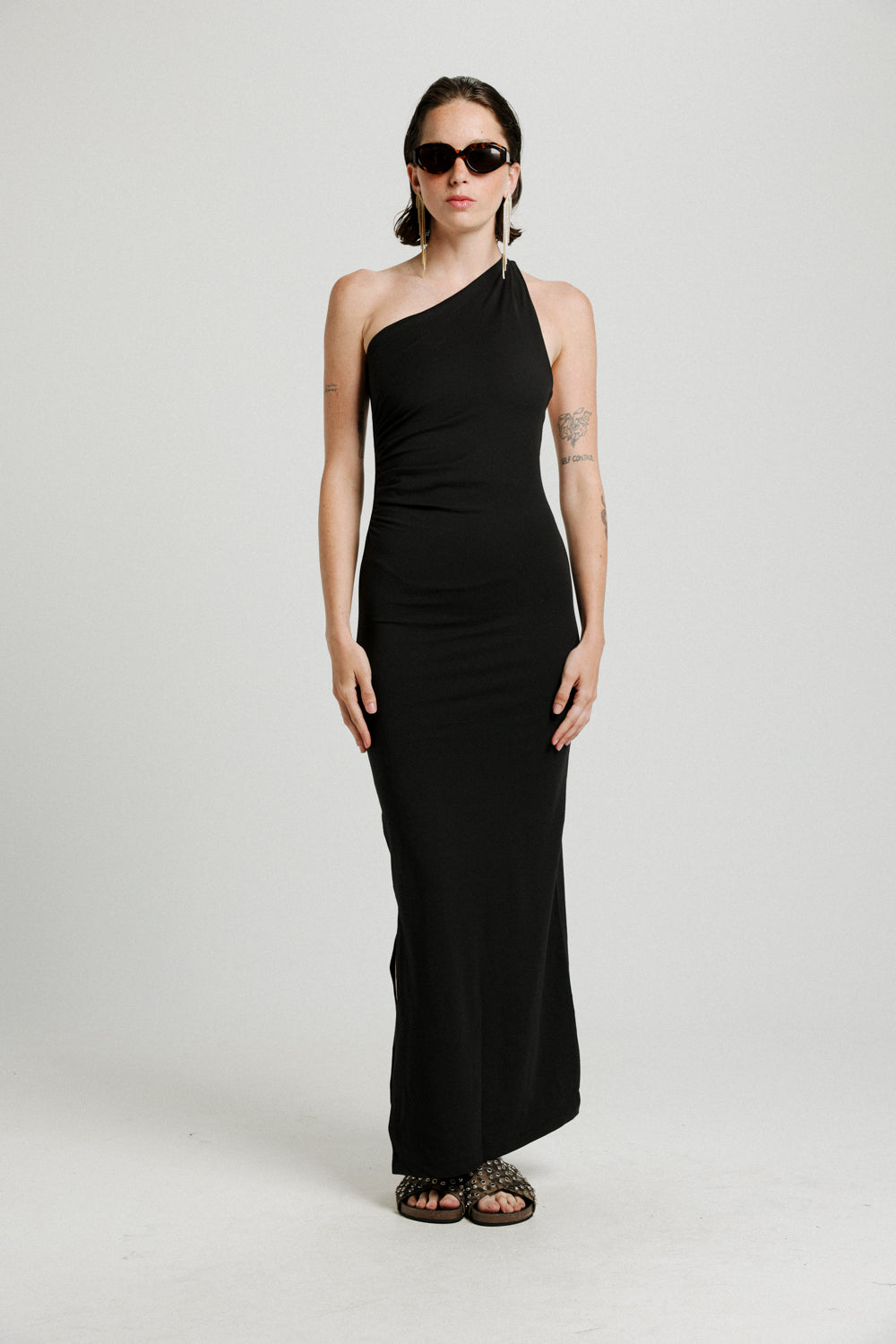 Moma Black One Shoulder Dress