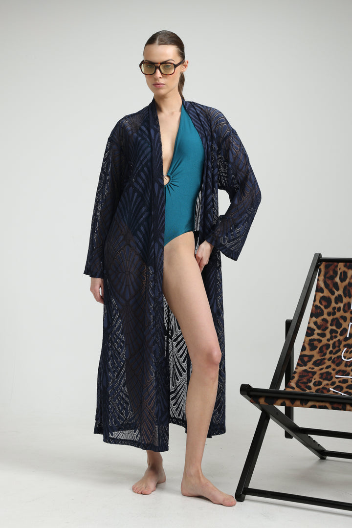 Lacy Navy Kimono