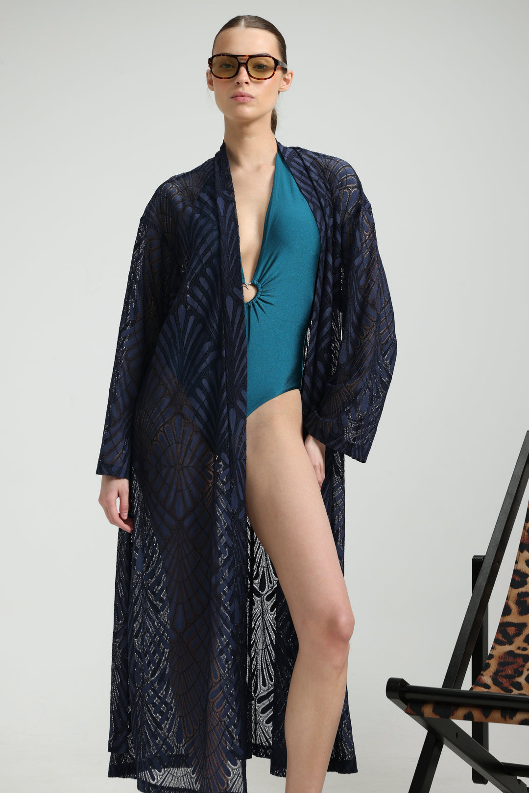 Lacy Navy Kimono