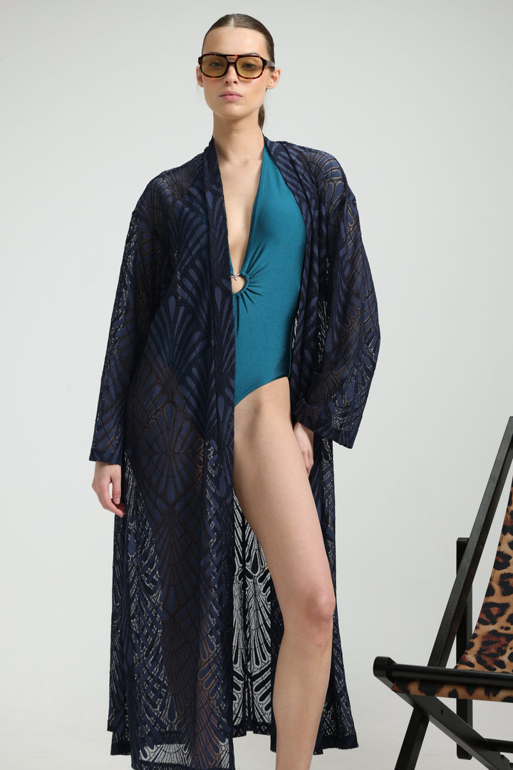 Lacy Navy Kimono