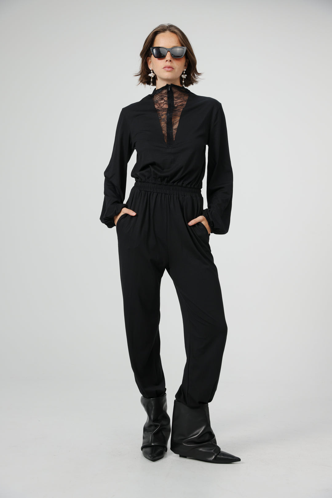 Adamon Lace Black Jumpsuit