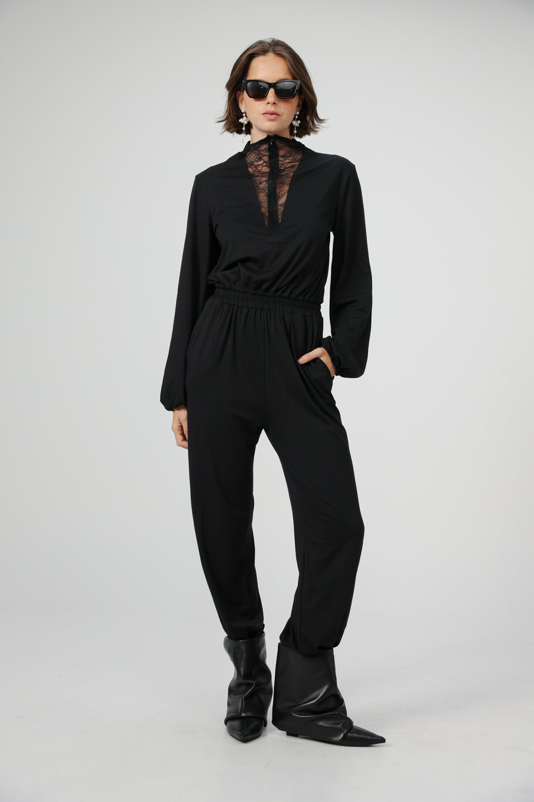 Adamon Lace Black Jumpsuit