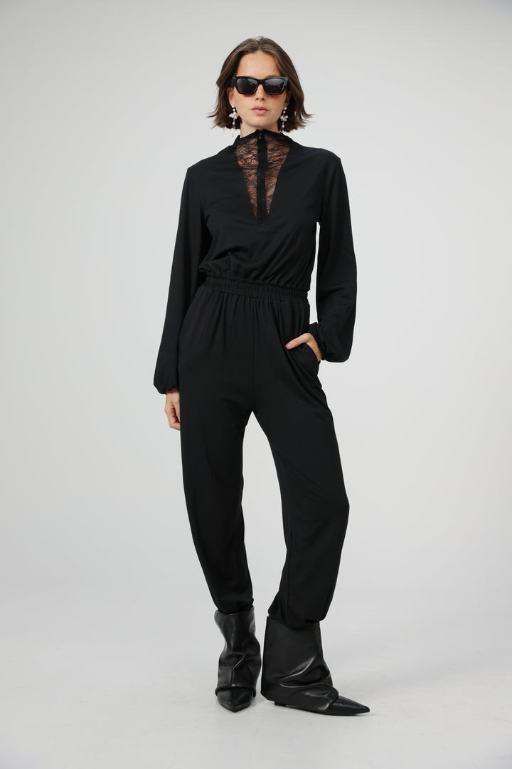 Adamon Lace Black Jumpsuit
