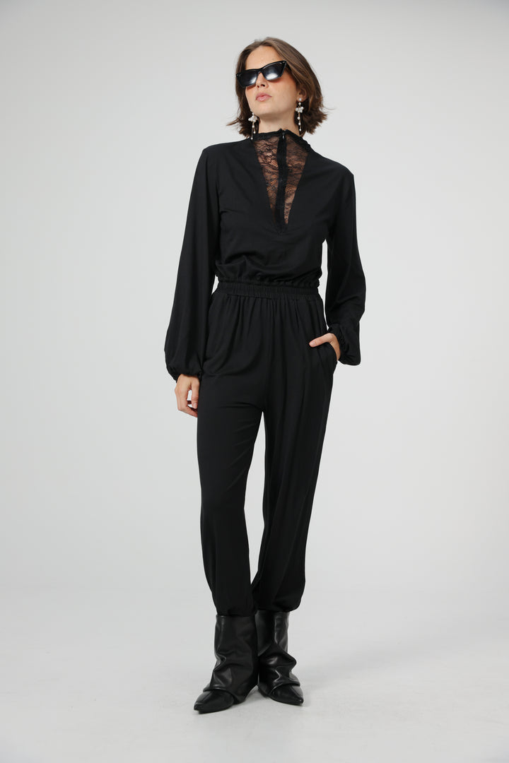 Adamon Lace Black Jumpsuit
