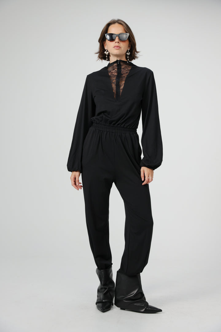 Adamon Lace Black Jumpsuit