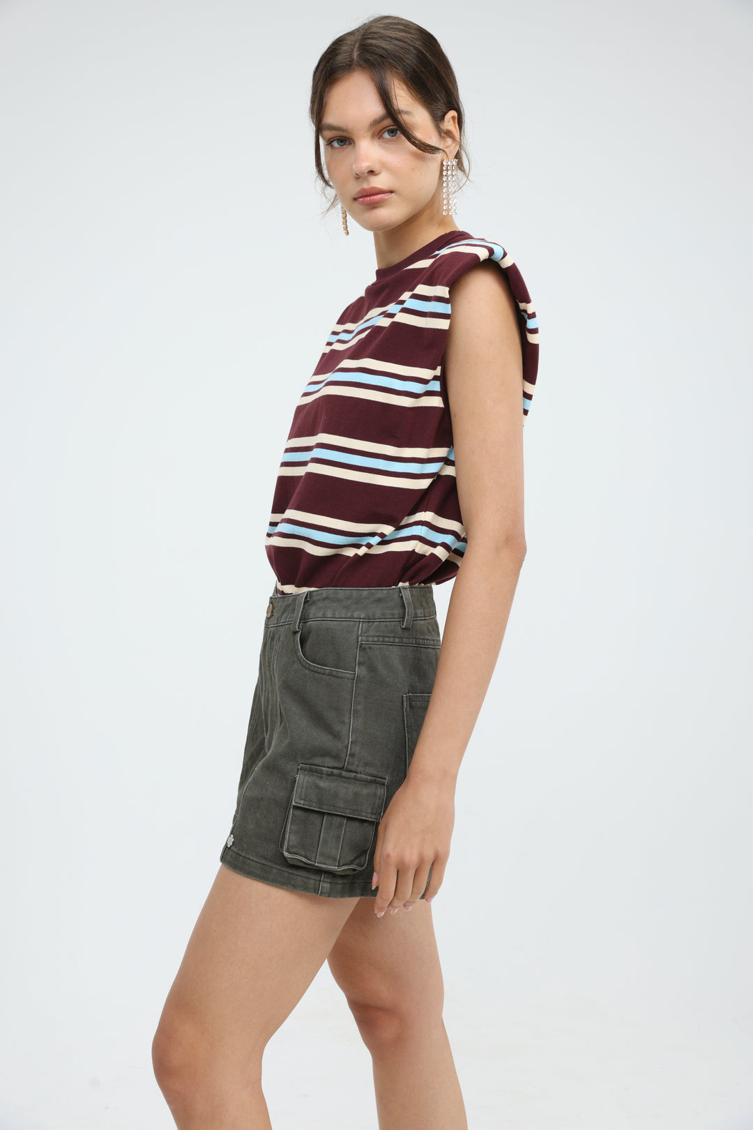 July Wine Striped Padded Tank