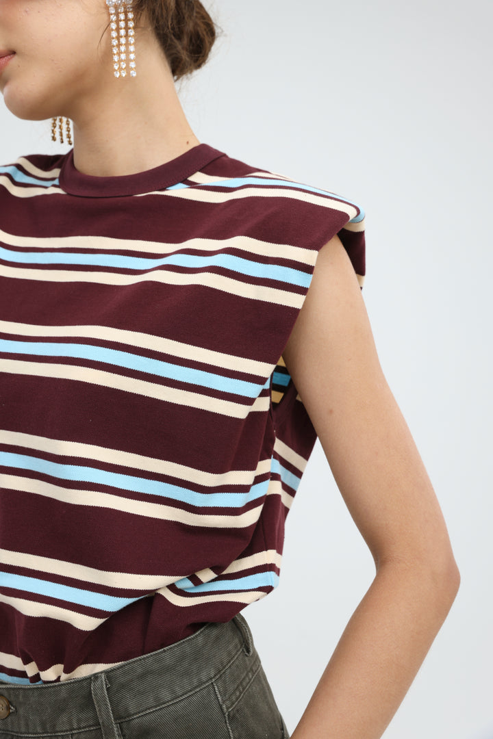 July Wine Striped Padded Tank