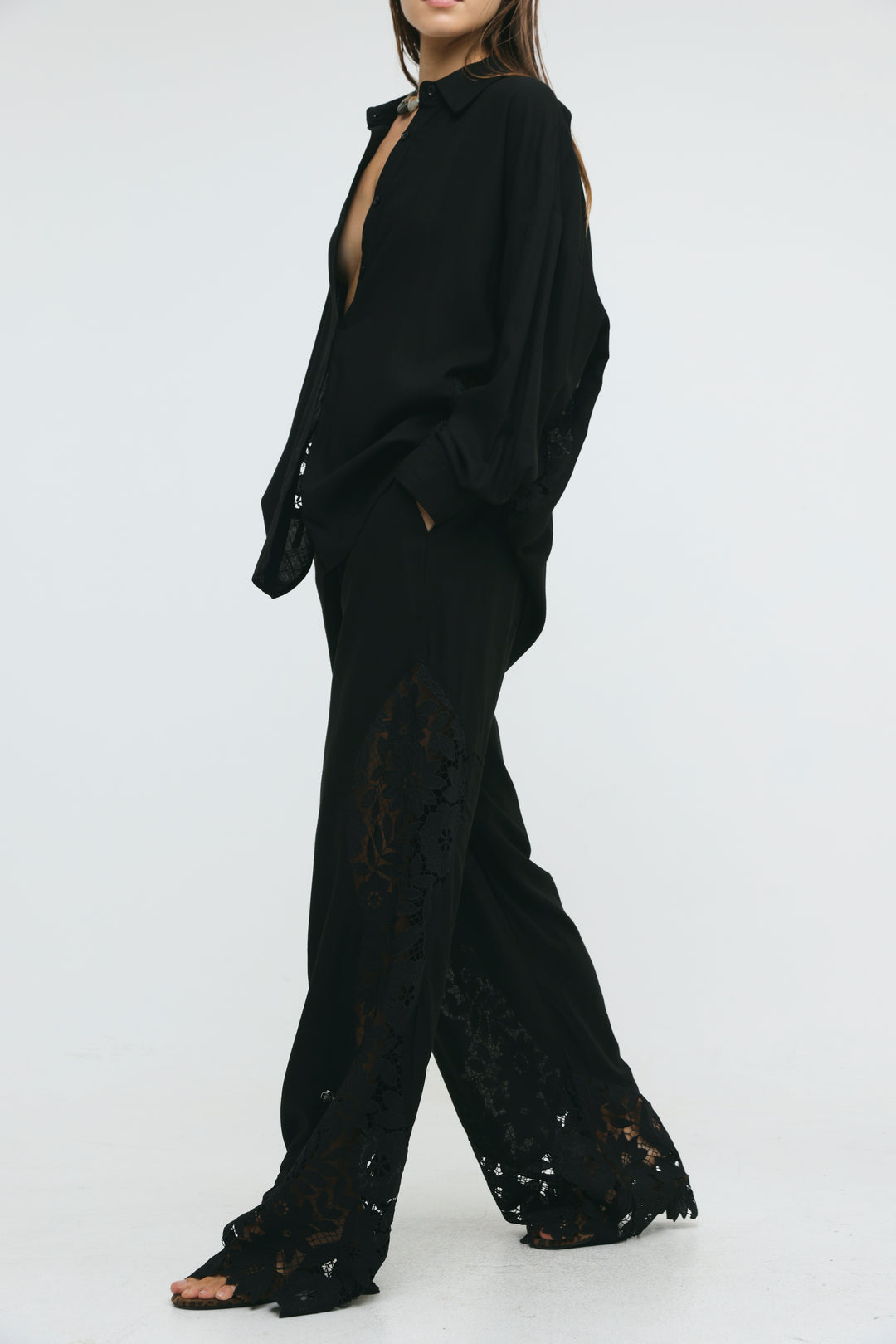 Lace Detail Black Bottoms