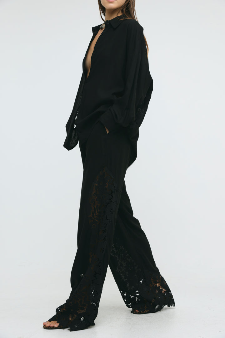Lace Detail Black Bottoms