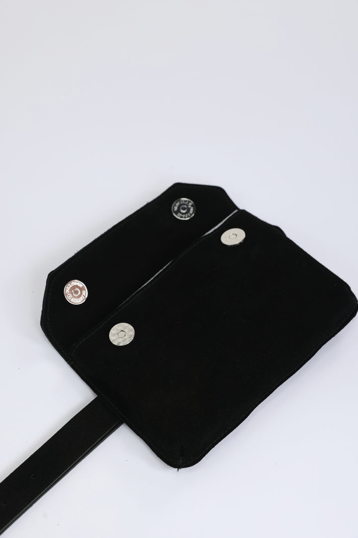 Black Suede Pocket Belt
