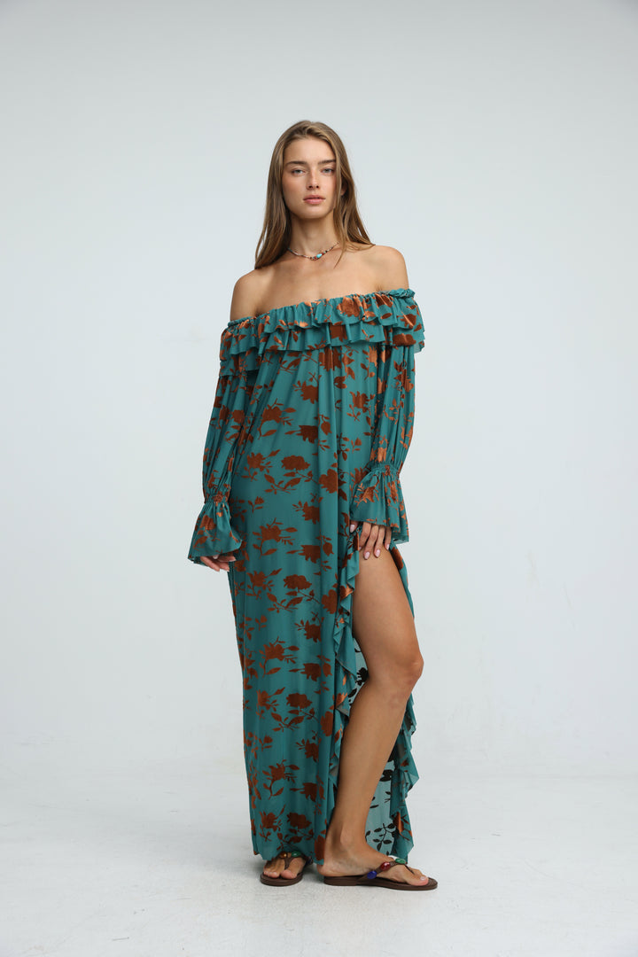 Velours Blue Dress