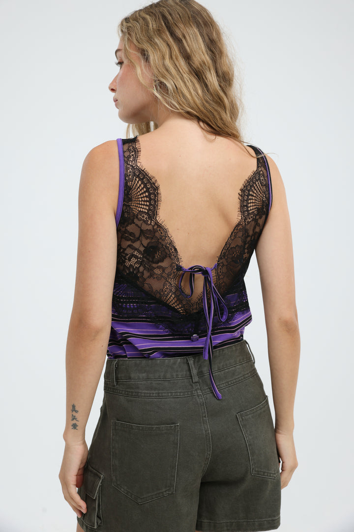 Airy Purple Lace Tank