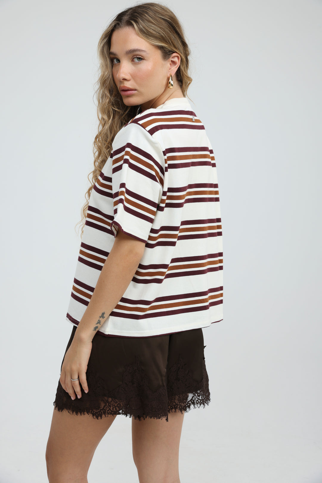 Cocoonut Brown Striped T-Shirt