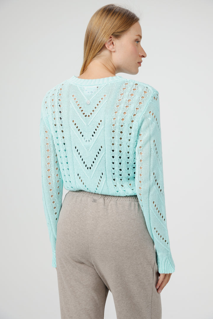 סריג דק ונושם בצבע תכלת לאישה Days Mint Sweater