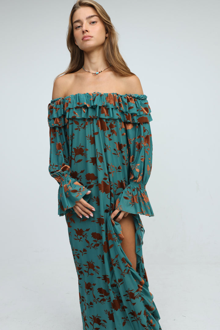Velours Blue Dress