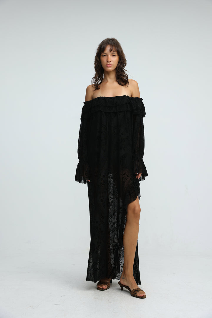 Velours Black Dress