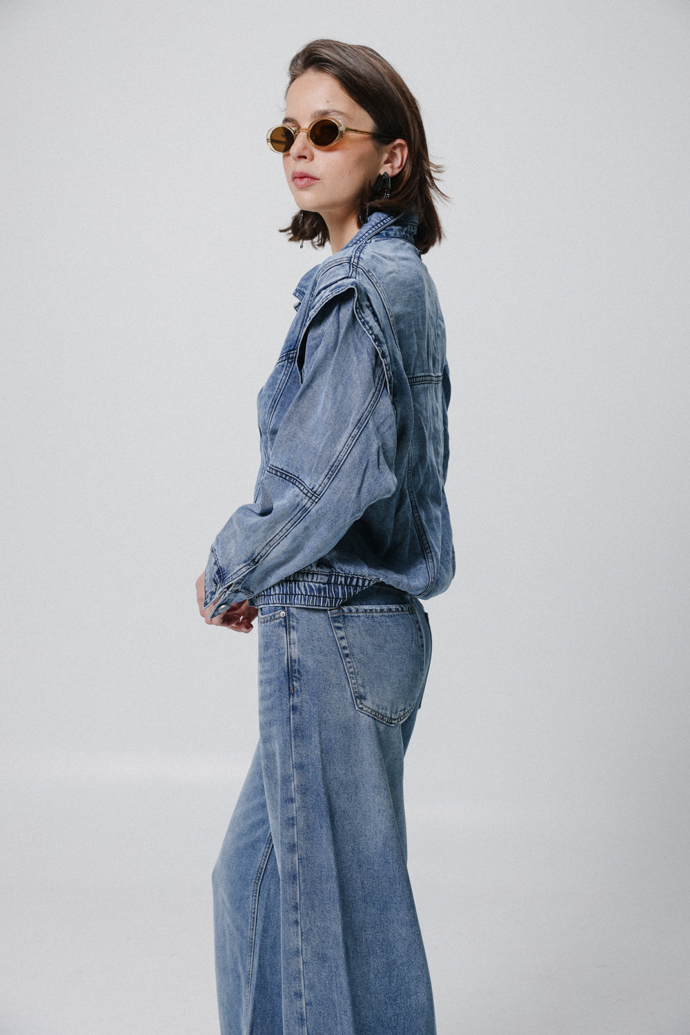 Puzzle Light Blue Denim Buttoned Shirt